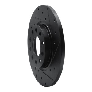Chrysler 200 Brake Rotor (1) - Rear Right - R1 Concepts - Drilled & Slotted - Black - `14-`22